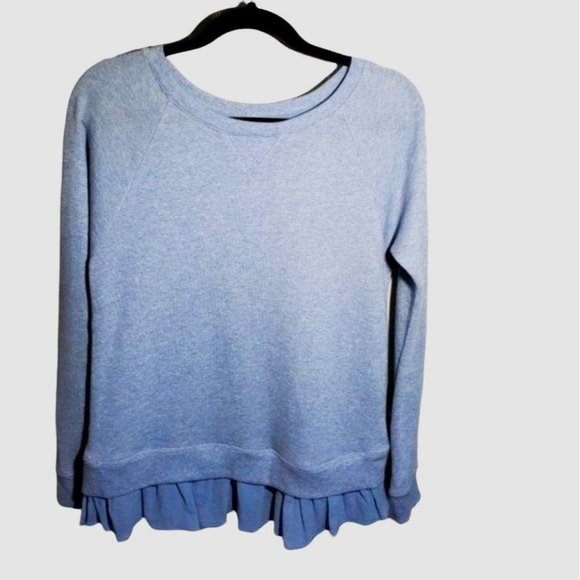 DKNY Womens Top Blue XS Blue Ruffle Hem Top  New - Picture 5 of 5